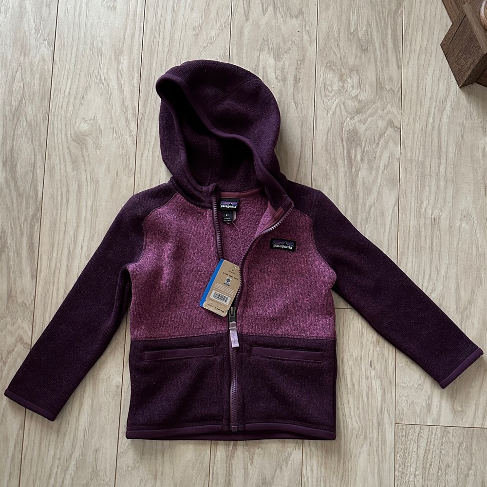 NWT Patagonia Baby Better Sweater Zip in Deep Plum 2T